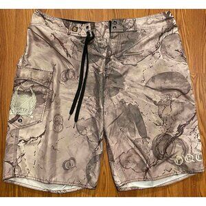 O'Quinn OQ  Mens 38 Board Shorts Grunge Camo Beach Swim Trunks